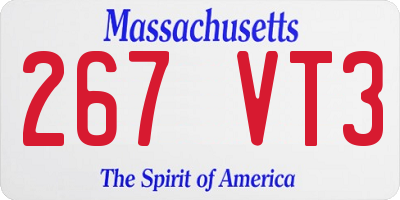 MA license plate 267VT3