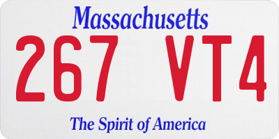 MA license plate 267VT4