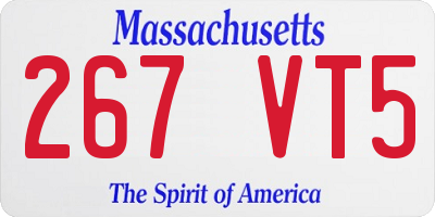 MA license plate 267VT5