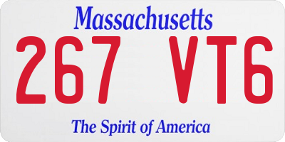 MA license plate 267VT6