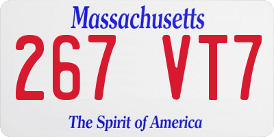 MA license plate 267VT7