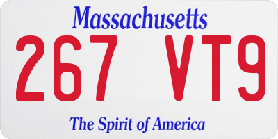 MA license plate 267VT9