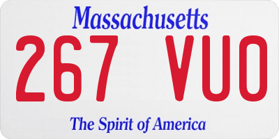 MA license plate 267VU0