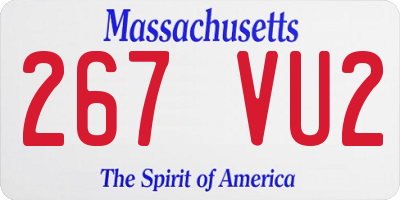 MA license plate 267VU2