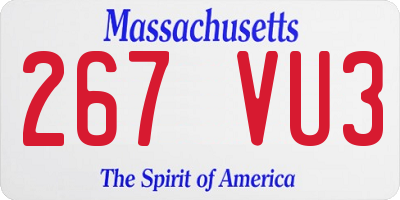 MA license plate 267VU3
