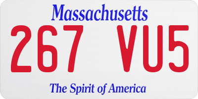 MA license plate 267VU5