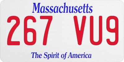 MA license plate 267VU9