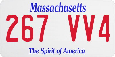 MA license plate 267VV4