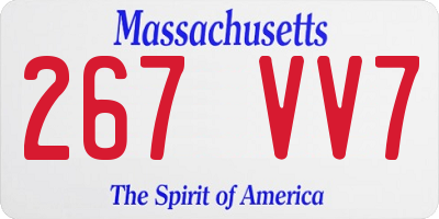 MA license plate 267VV7
