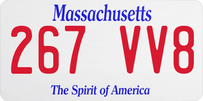 MA license plate 267VV8