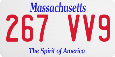MA license plate 267VV9