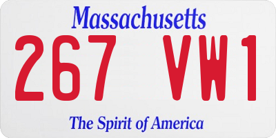 MA license plate 267VW1