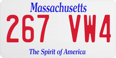 MA license plate 267VW4