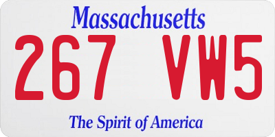 MA license plate 267VW5
