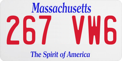 MA license plate 267VW6