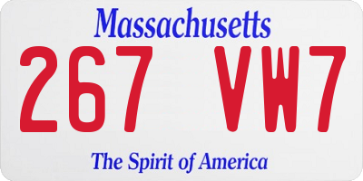 MA license plate 267VW7