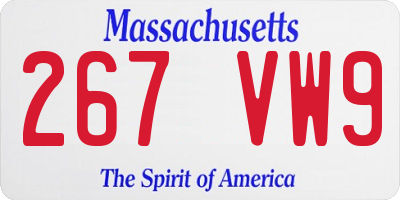 MA license plate 267VW9