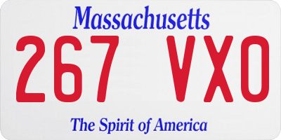 MA license plate 267VX0