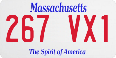 MA license plate 267VX1