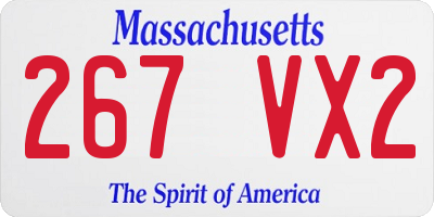 MA license plate 267VX2