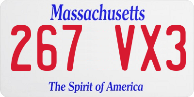 MA license plate 267VX3