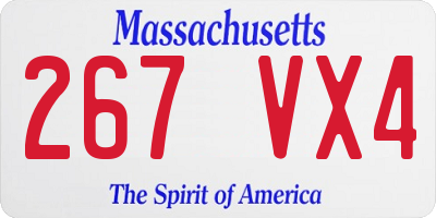 MA license plate 267VX4