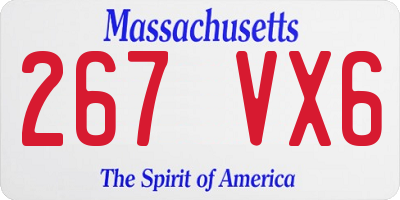 MA license plate 267VX6