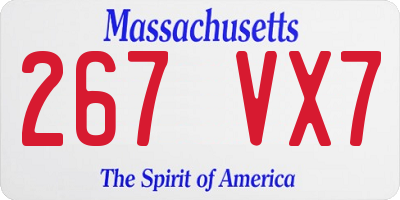 MA license plate 267VX7
