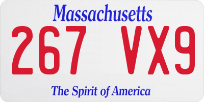 MA license plate 267VX9