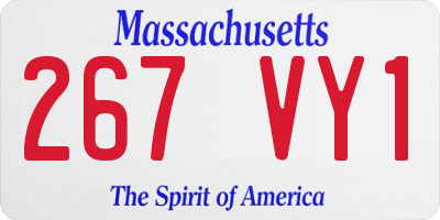 MA license plate 267VY1