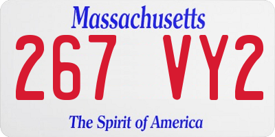 MA license plate 267VY2