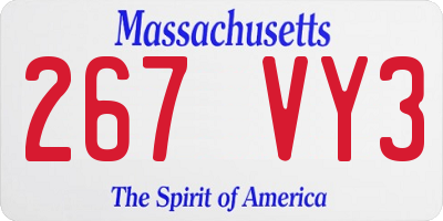 MA license plate 267VY3