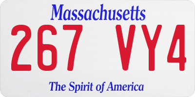 MA license plate 267VY4