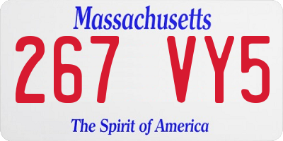MA license plate 267VY5