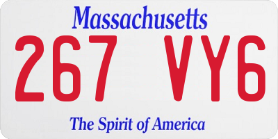 MA license plate 267VY6