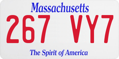MA license plate 267VY7