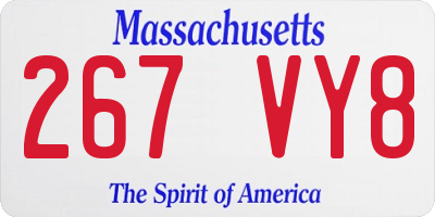 MA license plate 267VY8