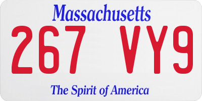 MA license plate 267VY9