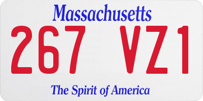 MA license plate 267VZ1