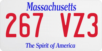 MA license plate 267VZ3