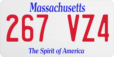 MA license plate 267VZ4