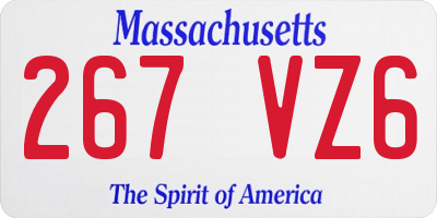 MA license plate 267VZ6