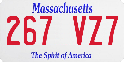 MA license plate 267VZ7