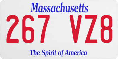 MA license plate 267VZ8