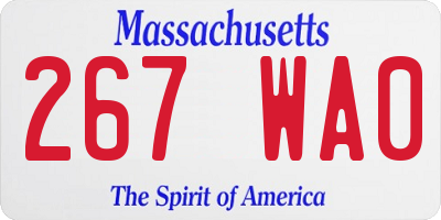MA license plate 267WA0