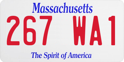 MA license plate 267WA1