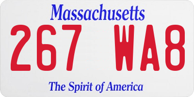 MA license plate 267WA8