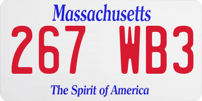 MA license plate 267WB3