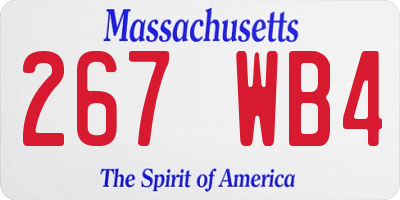 MA license plate 267WB4