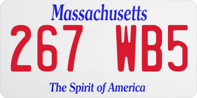 MA license plate 267WB5